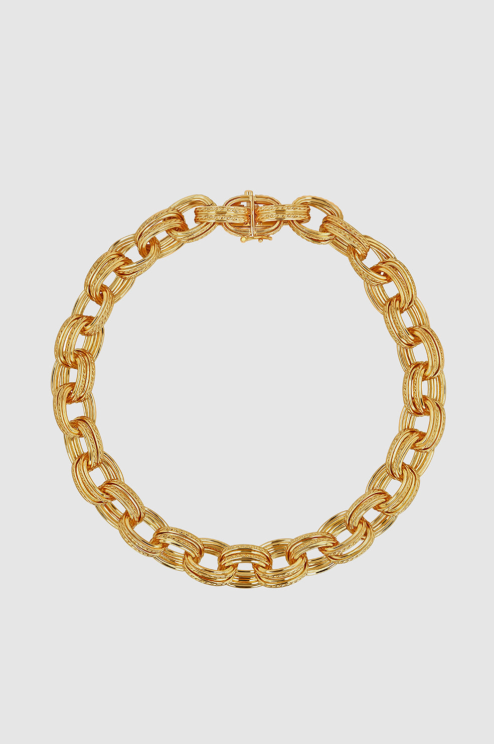 ANINE BING Double Link Chain Necklace - Gold - Front View 