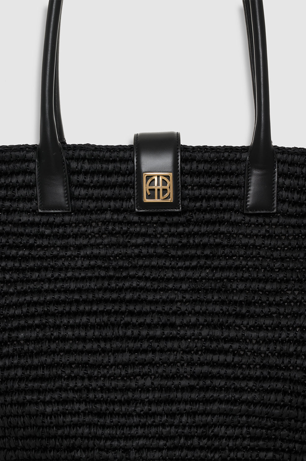 ANINE BING Lou Tote Monogram - Black - Detail View 