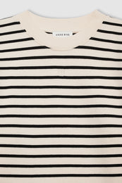 ANINE BING Mona Dress - Black Stripe French Terry - Detail View 