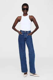 ANINE BING Roy Jean 31" - Clean Indigo Denim - On Model Front 